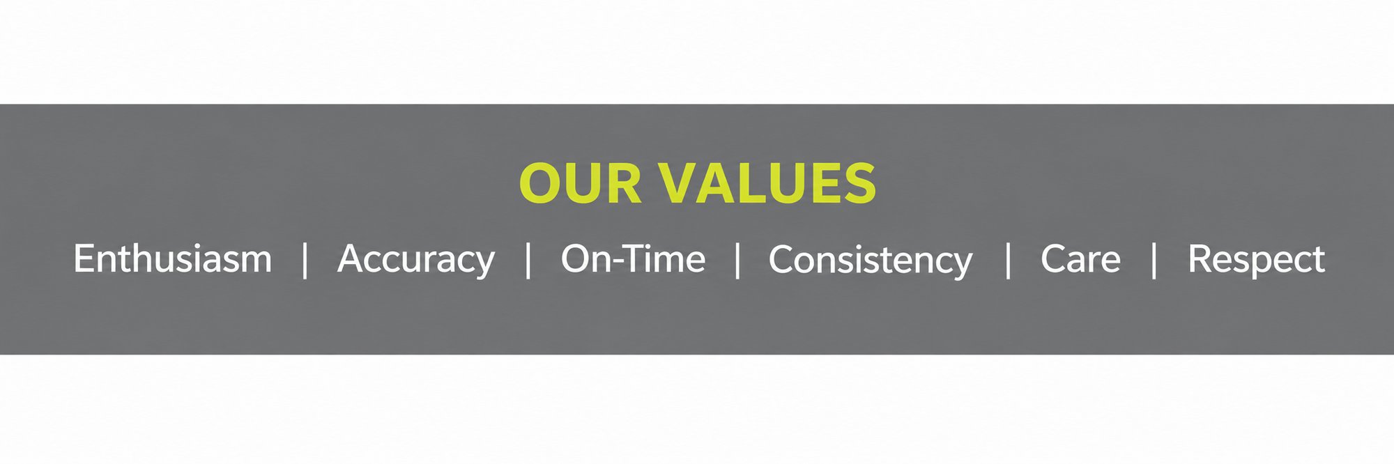 Our Values Corporate Banner Our Values Corporate Banner